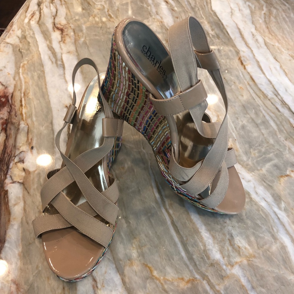 Charles by Charles David Multicolor Woven Wedges